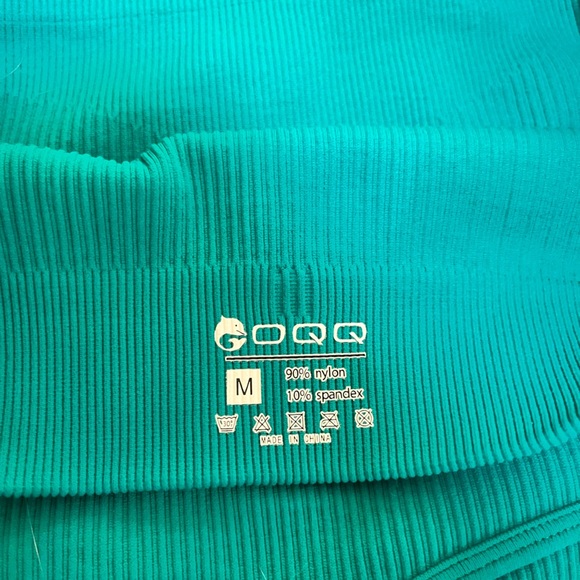 OQQ Vibrant Teal Ribbed Top - Picture 2 of 3